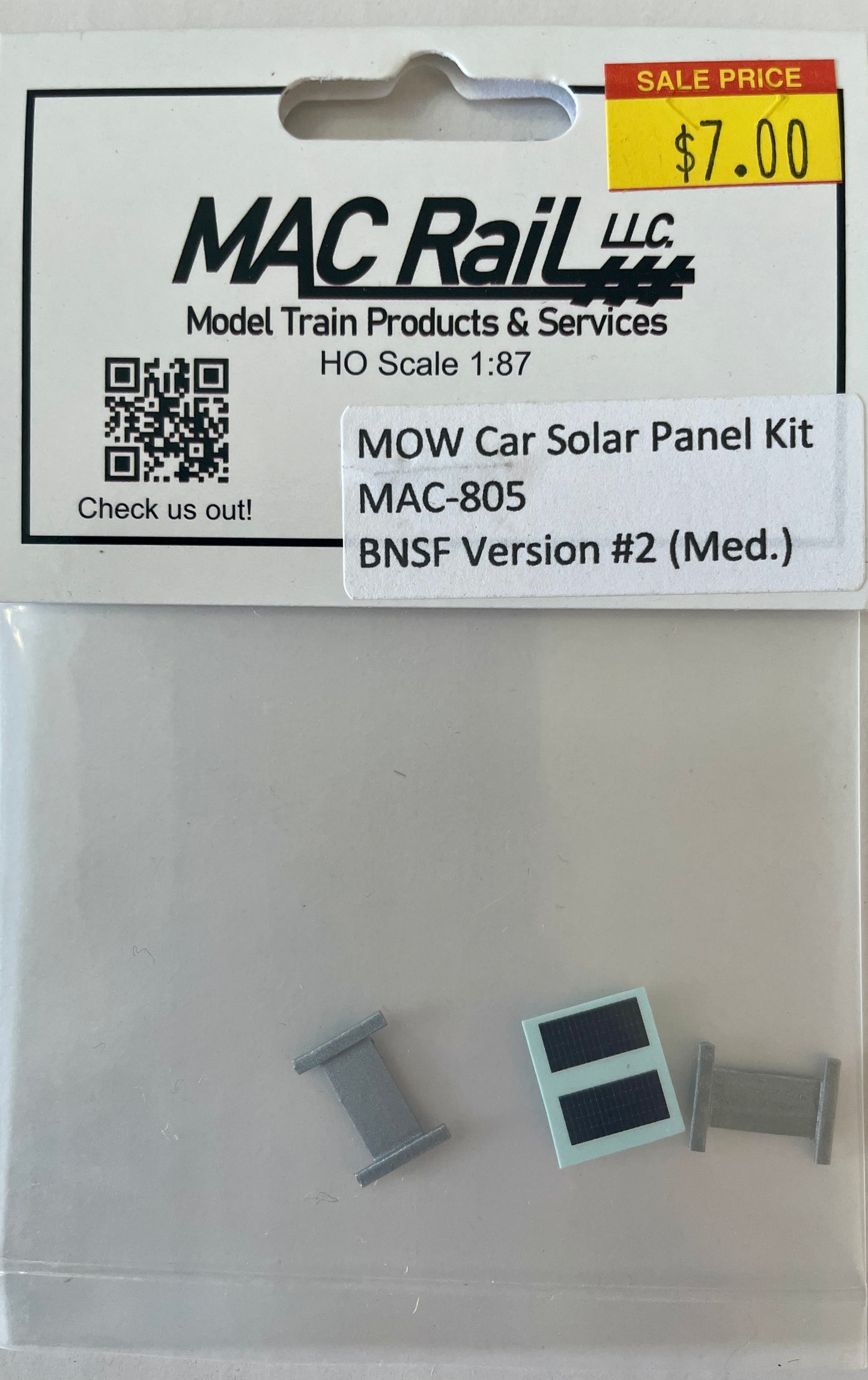 MAC RAIL MOW CAR SOLAR PANEL KIT BNSF VERSION 2 (MED) MAC805