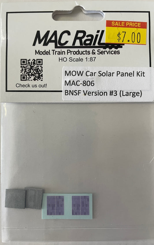 MAC RAIL MOW CAR SOLAR PANEL KIT BNSF VERSION 3 (LARGE) MAC806