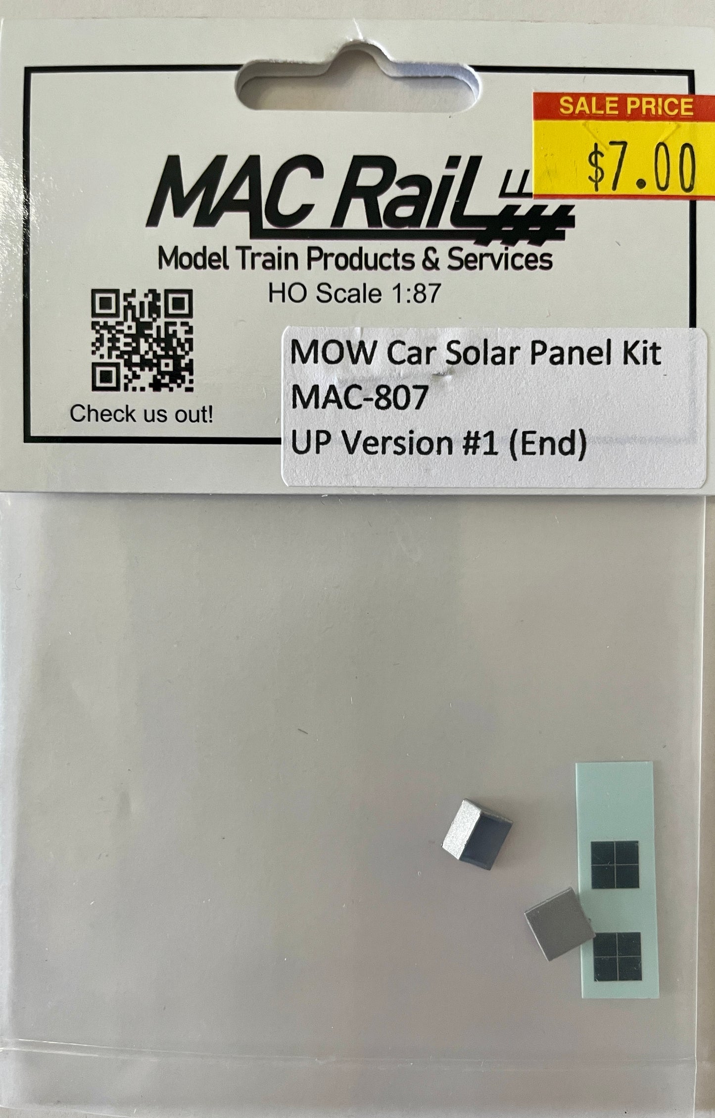 MAC RAIL MOW CAR SOLAR PANEL KIT UP VERSION 1 (END) MAC807