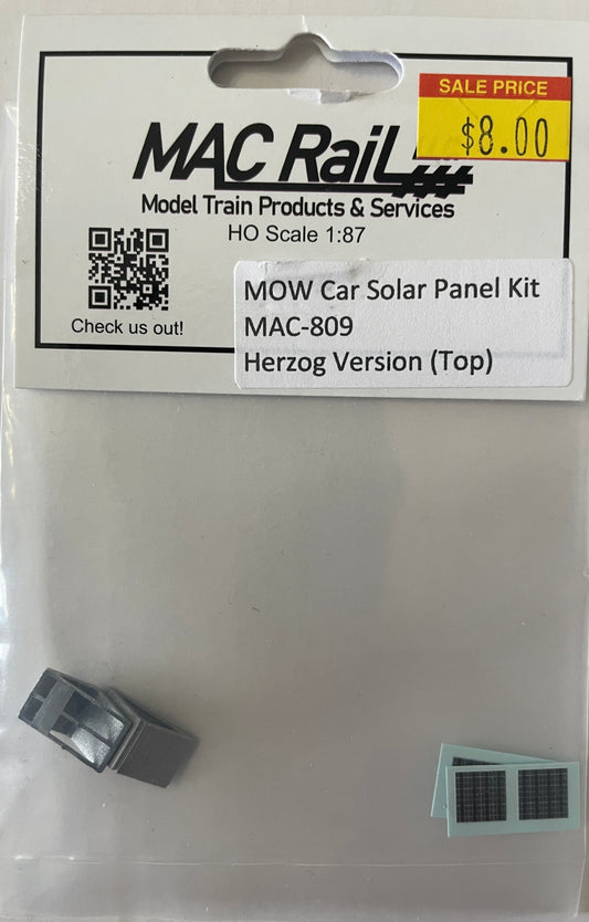 MAC RAIL MOW CAR SOLAR PANEL KIT HERZOG VERSION (TOP) MAC809