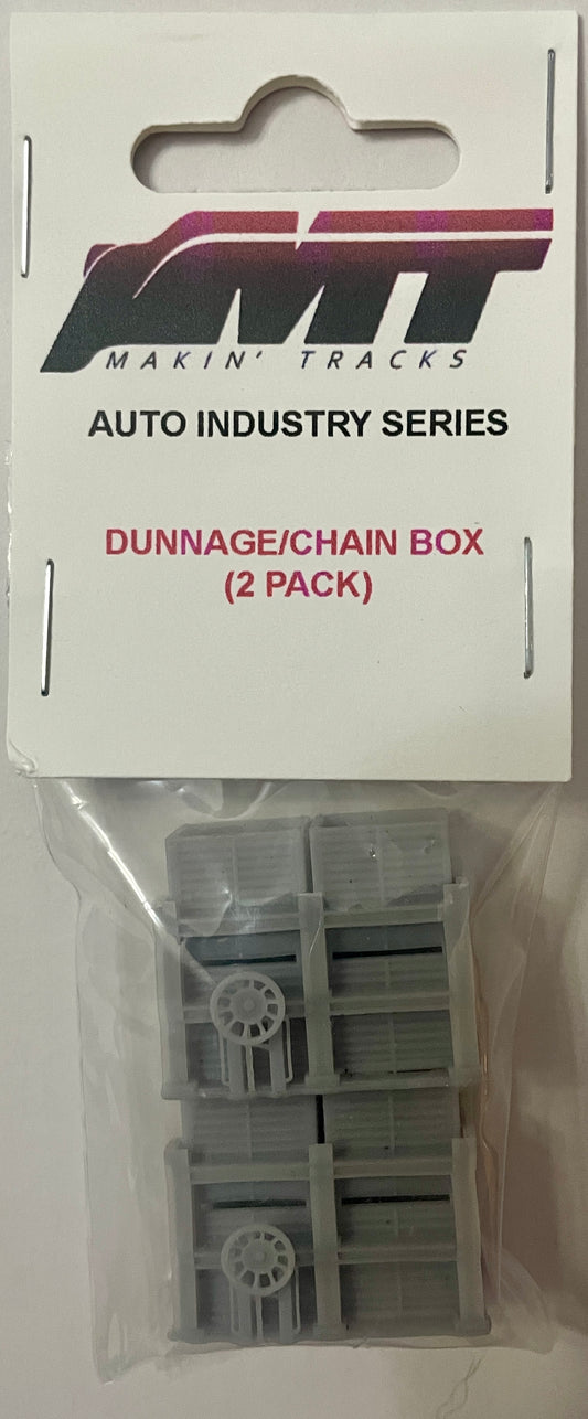 MAKIN' TRACKS 3D PRINTED DUNNAGE/CHAIN BOXES 2 PACK (FOR AUTO FRAME FLAT CARS)