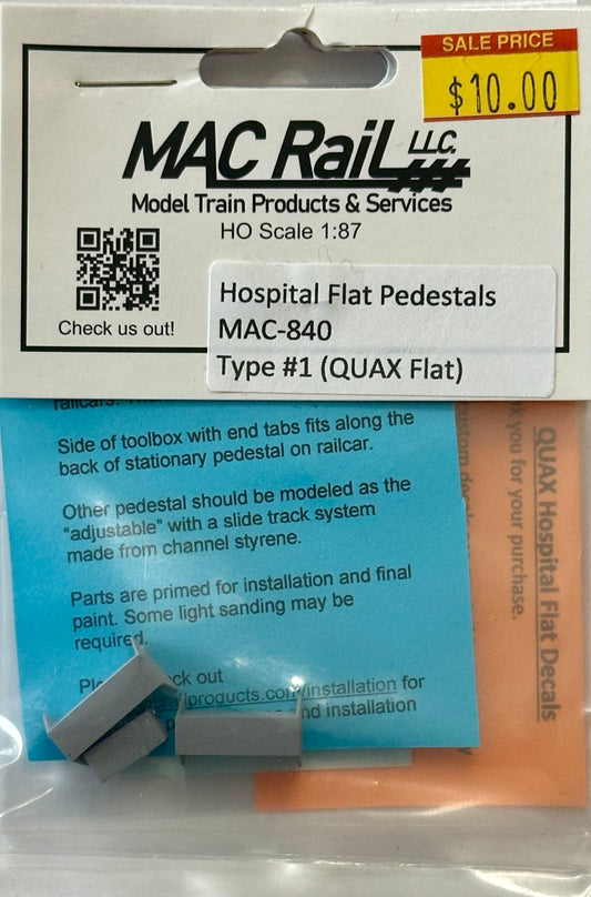 MAC RAIL MAC-840 HOSPITAL FLAT PEDESTAL TYPE 1 (QUAX)