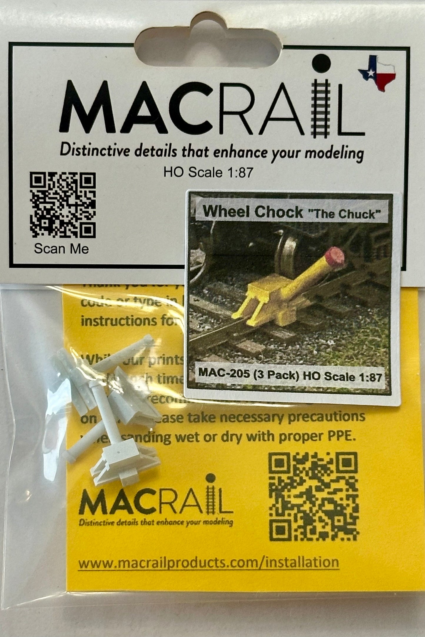 MAC Rail MAC-205  WHEEL CHOCK (2PACK)