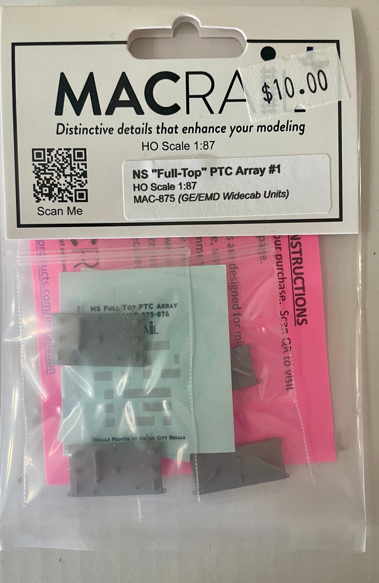 MAC RAIL MAC-875 NS "FULL TOP" PTC ARRAY SET #1 (2 PACK)