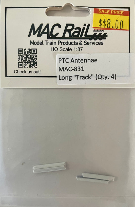 MAC RAIL MAC-831 PTC ANTENNA "LONG TRACK" (4 PACK)