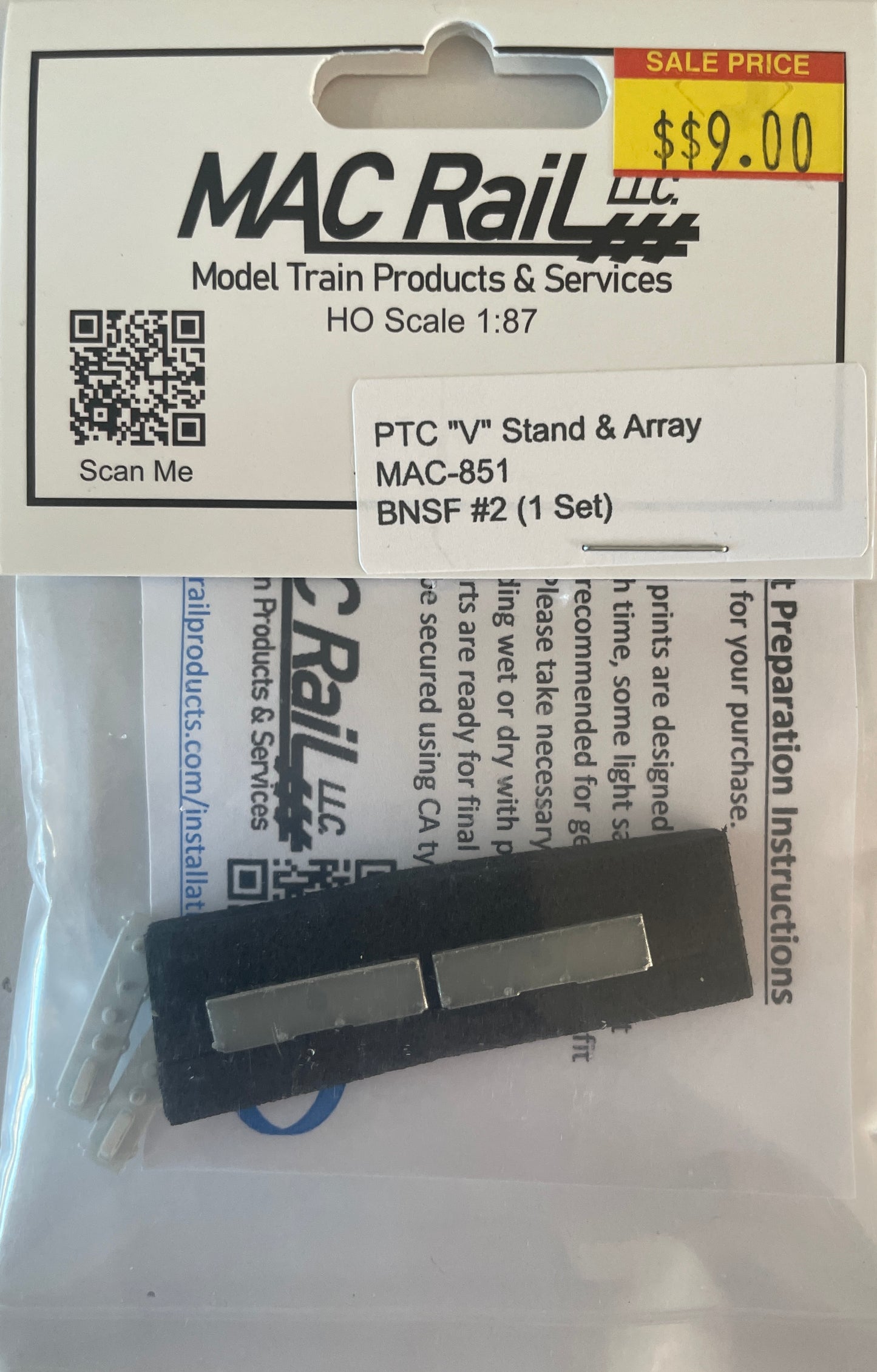 MAC RAIL MAC-851 PTC "V" STAND & ARRAY BNSF #2 (1 SET)