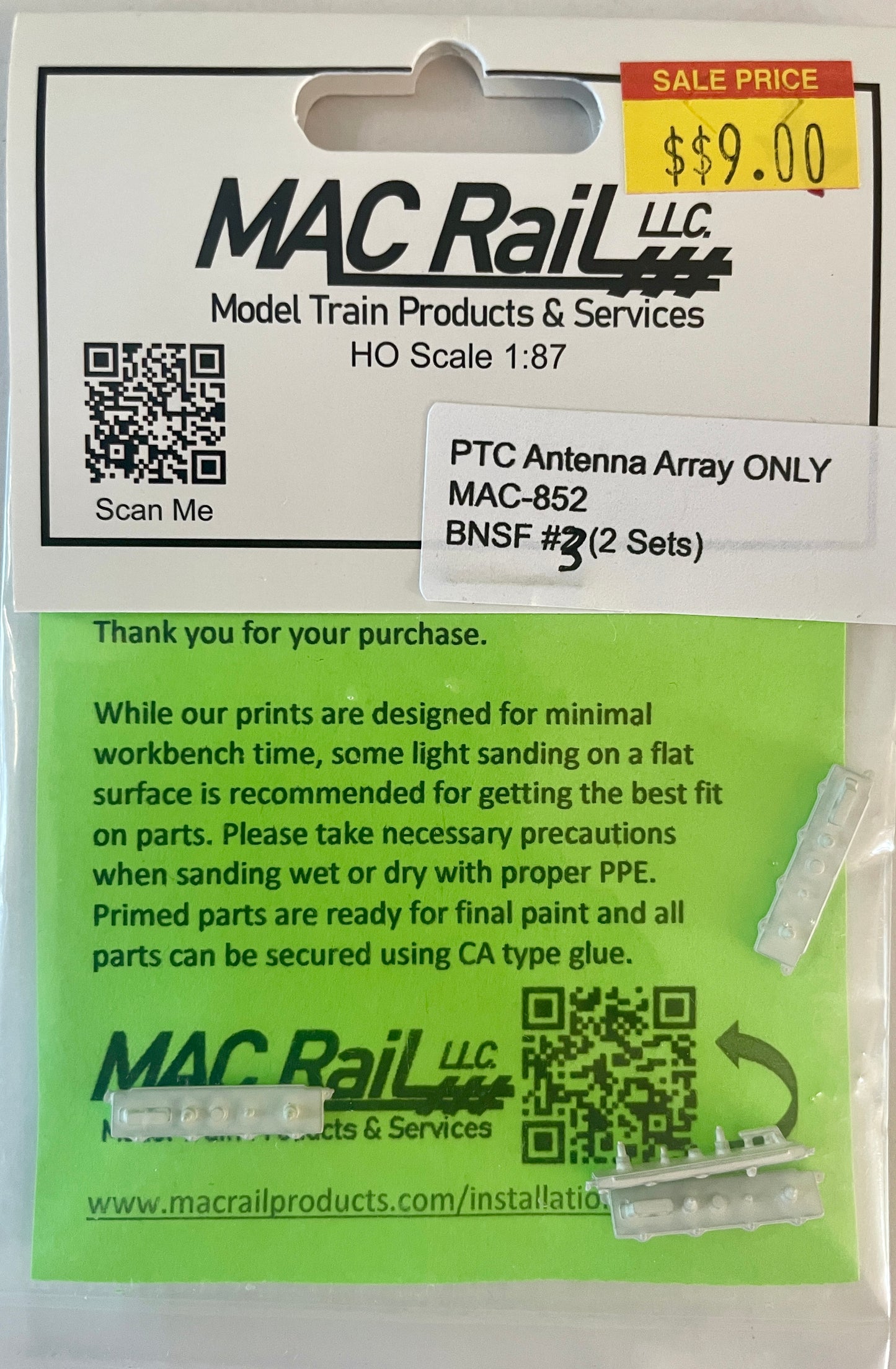 MAC RAIL MAC-852 PTC ANTENNA ARRAY ONLY BNSF #3 (2 SET)