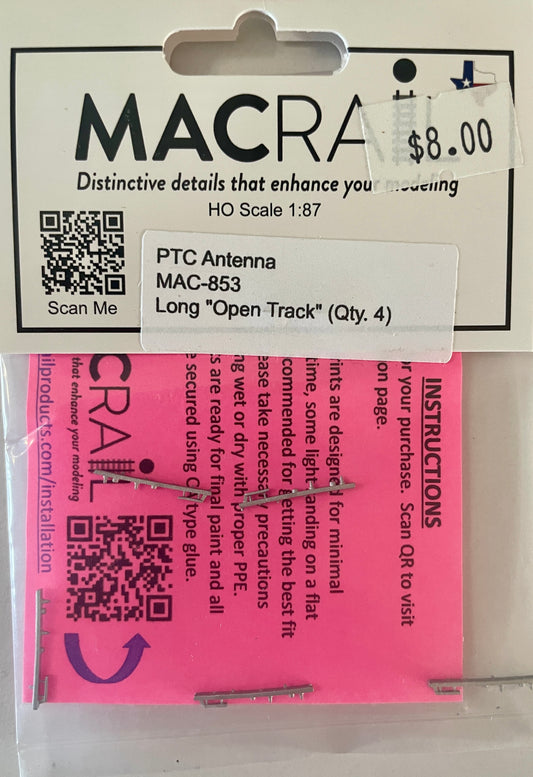 MAC RAIL MAC-853 ANTENNA LONG "OPEN TRACK"(4 PACK)