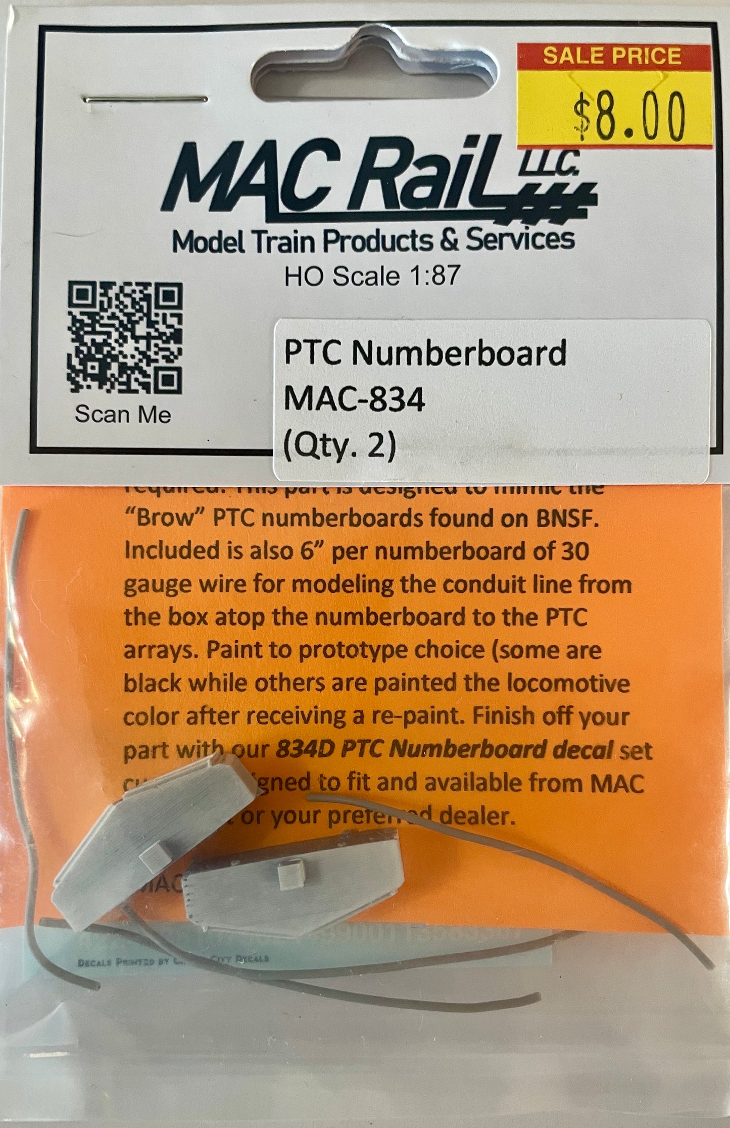 MAC RAIL MAC-834 GPS NUMBERBOARD (2 PACK)