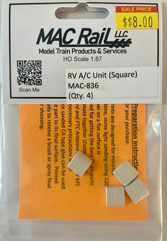 MAC RAIL MAC-836 RV A/C UNIT SQUARE (4 PACK)