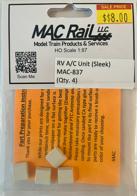 MAC RAIL MAC-837 RV A/C UNIT "SLEEK" (4 PACK)