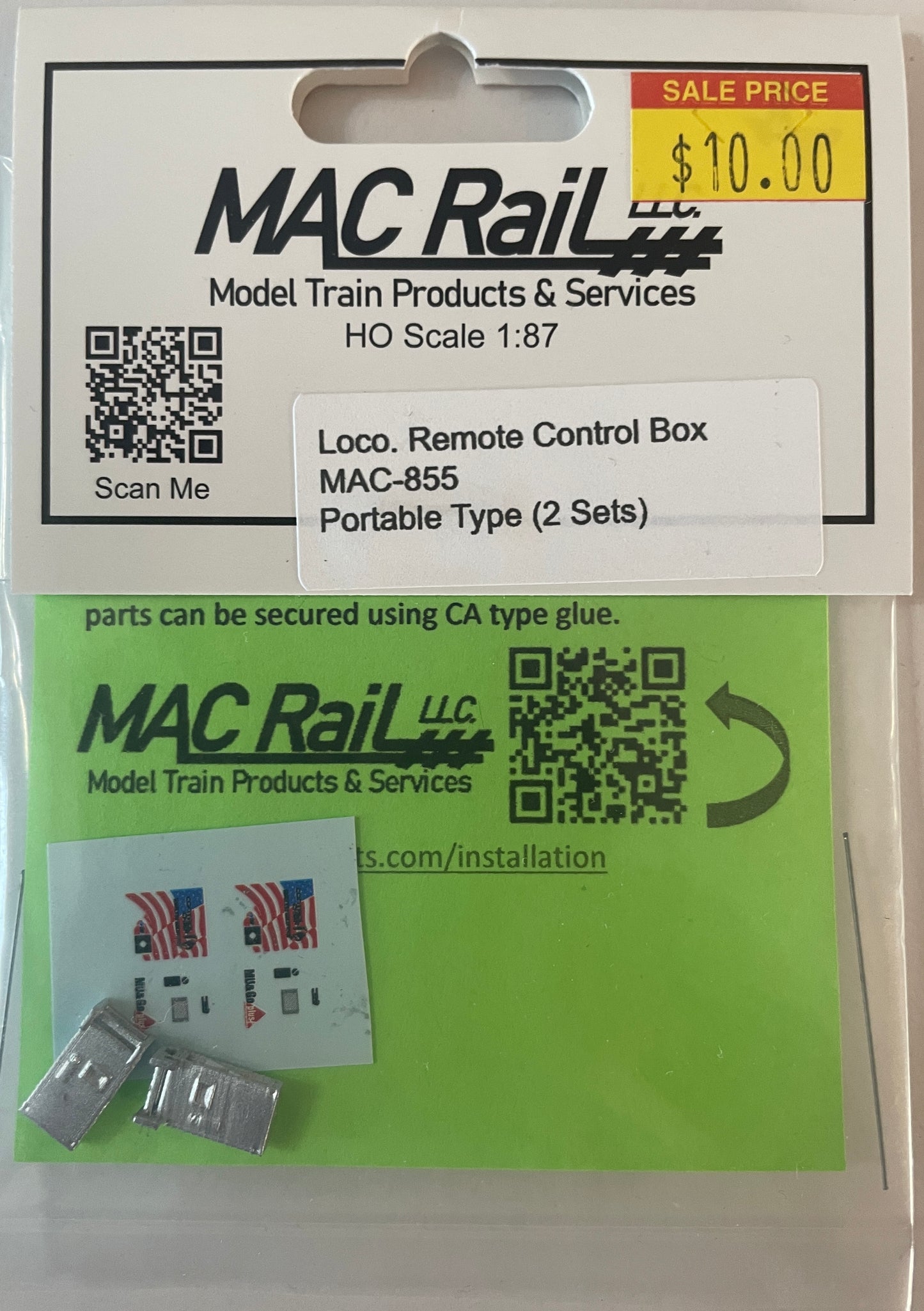 MAC RAIL MAC-855 LOCOMOTIVE PORTABLE REMOTE CONTROL BOX (2 SETS)