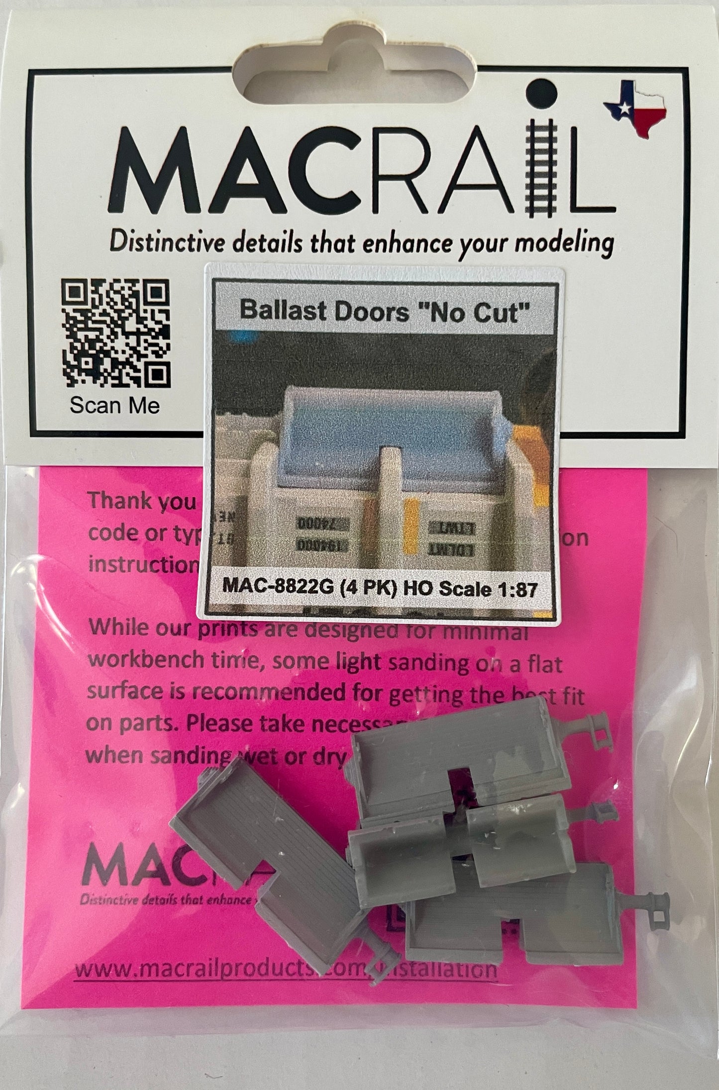 MAC RAIL MAC 8822G BALLAST DOORS (NO CUT)