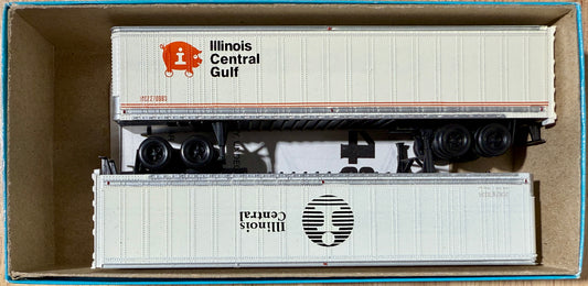 ATHEARN BLUE BOX 45' PIGGY BACK TRAILERS CUSTOM PAINTED AND DECALED - ILLINOIS CENTRAL/ILLINOIS CENTRAL GULF