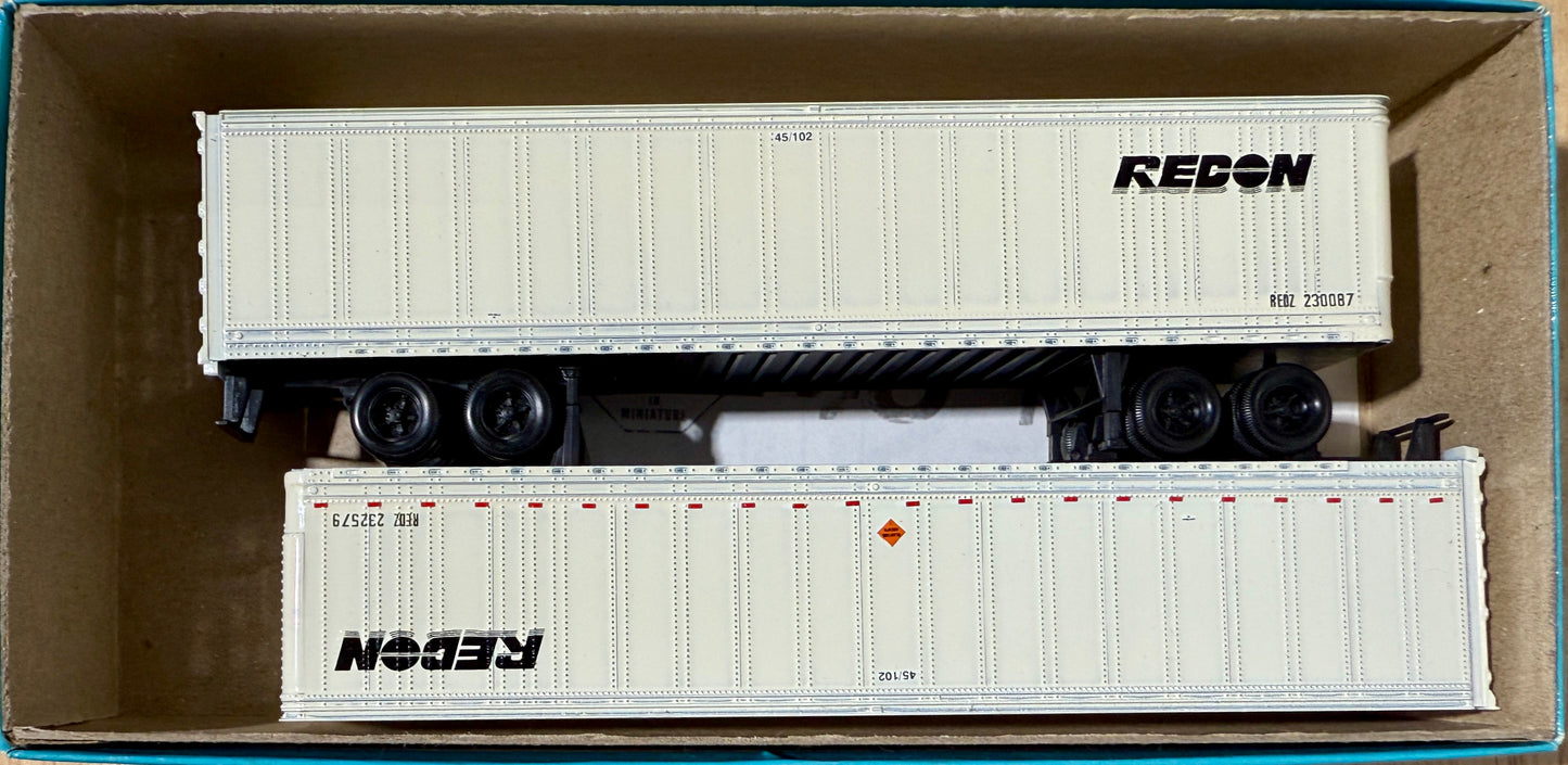 ATHEARN BLUE BOX 45' PIGGY BACK TRAILERS CUSTOM PAINTED AND DECALED - REDON