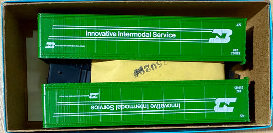 ATHEARN BLUE BOX 45' PIGGY BACK TRAILERS CUSTOM PAINTED AND DECALED - BURLINGTON NORTHERN INTERMODAL SERVICE