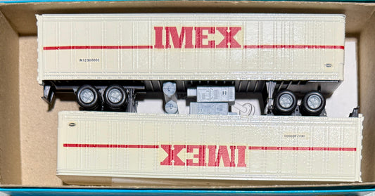 ATHEARN BLUE BOX 45' PIGGY BACK TRAILERS CUSTOM PAINTED AND DECALED - IMEX