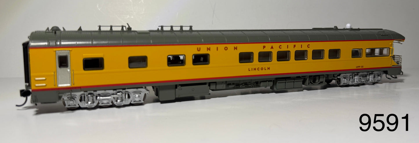 BROADWAY LIMITED UNION PACIFIC BUSINESS CAR  #101 "LINCOLN" 2020- PRESENT APPEARANCE - UP SHIELD ON REAR