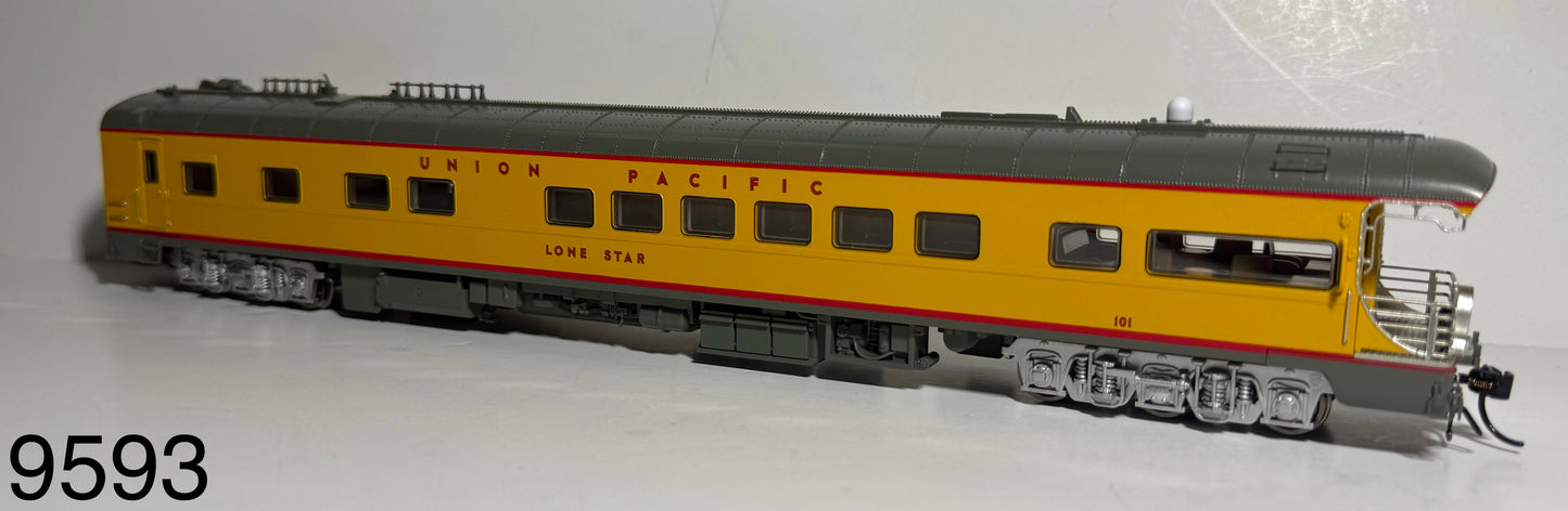 BROADWAY LIMITED UNION PACIFIC BUSINESS CAR  #101 "LONE STAR" BLUE "150 YEARS" DRUMHEAD ON REAR