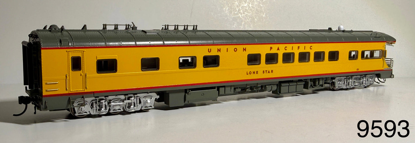 BROADWAY LIMITED UNION PACIFIC BUSINESS CAR  #101 "LONE STAR" BLUE "150 YEARS" DRUMHEAD ON REAR