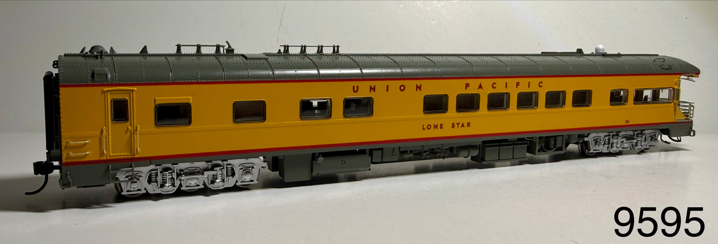 BROADWAY LIMITED UNION PACIFIC BUSINESS CAR  #101 "LONE STAR" BLACK "BUILDING AMERICA" DRUMHEAD ON REAR