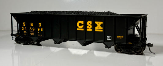 TANGENT BETHLEHEM STEEL 3350 CUFT QUAD COAL HOPPER - CSX WITH SBD REPORTING MARKS