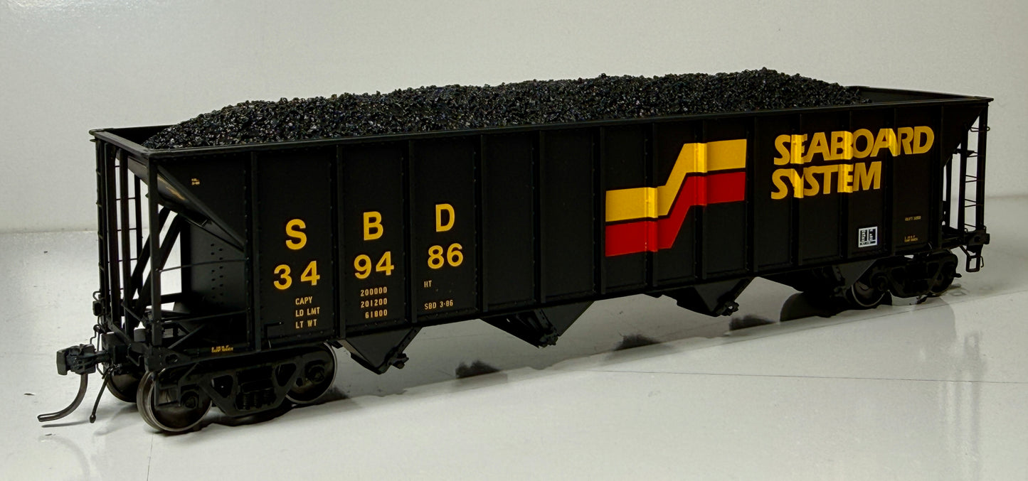 TANGENT BETHLEHEM STEEL 3350 CUFT QUAD COAL HOPPER - SEABOARD SYSTEM REPAINT