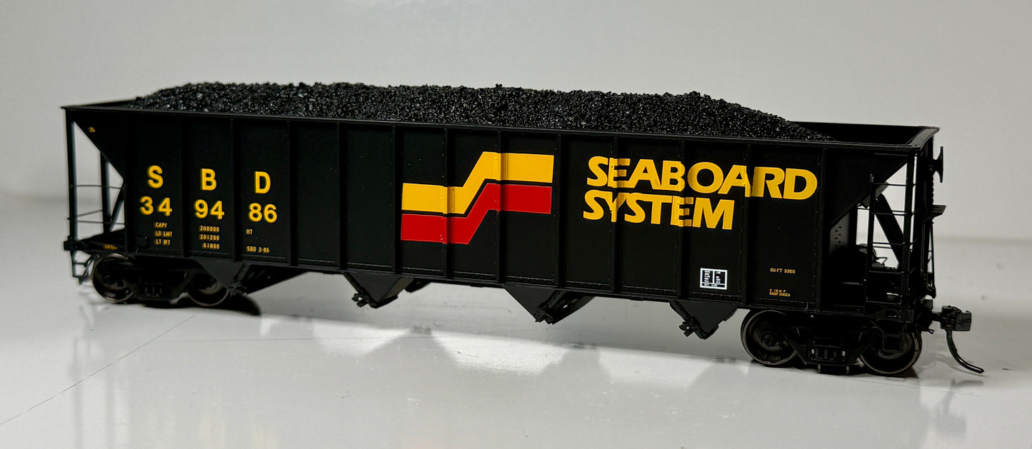 TANGENT BETHLEHEM STEEL 3350 CUFT QUAD COAL HOPPER - SEABOARD SYSTEM REPAINT