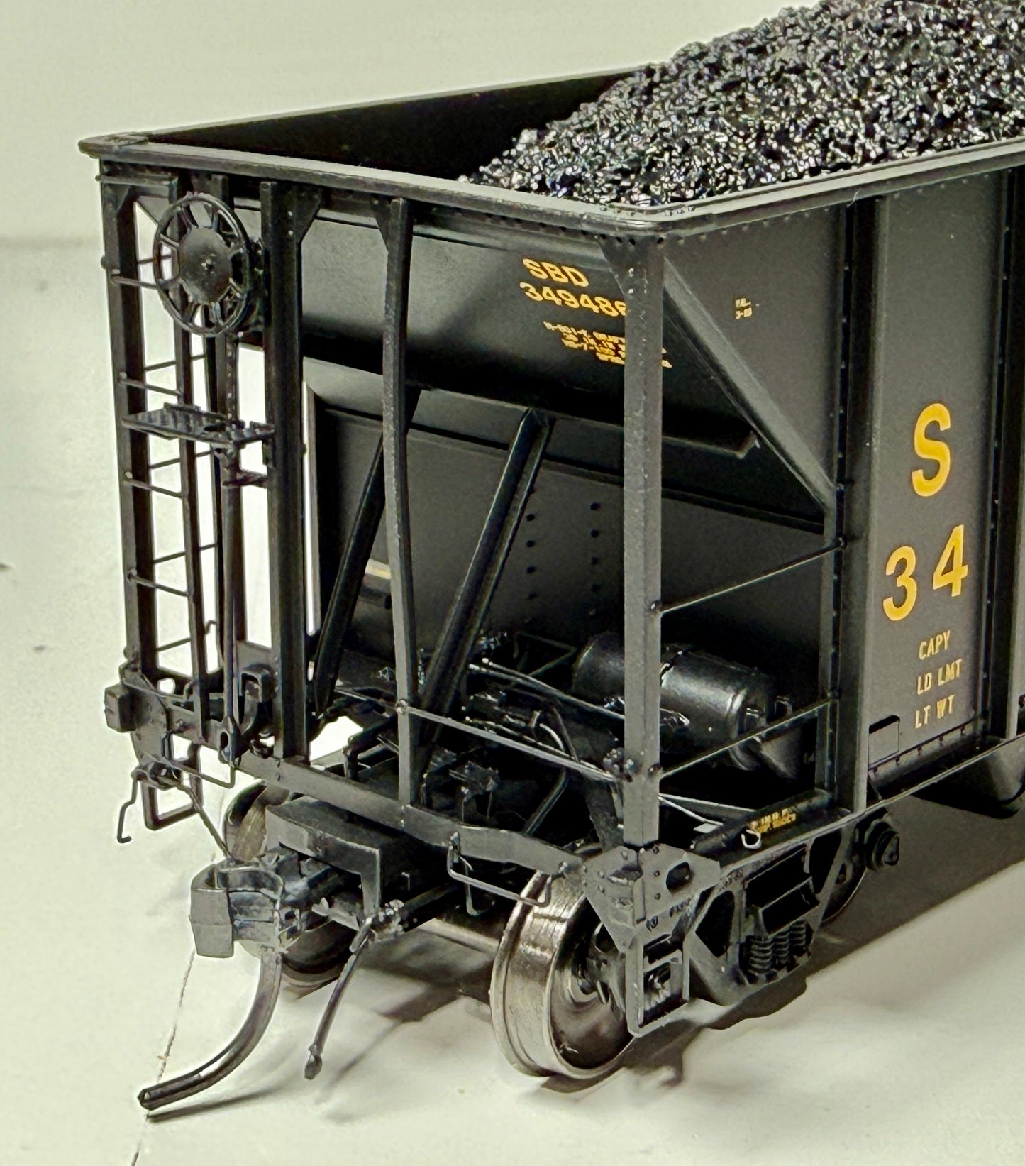 TANGENT BETHLEHEM STEEL 3350 CUFT QUAD COAL HOPPER - SEABOARD SYSTEM REPAINT