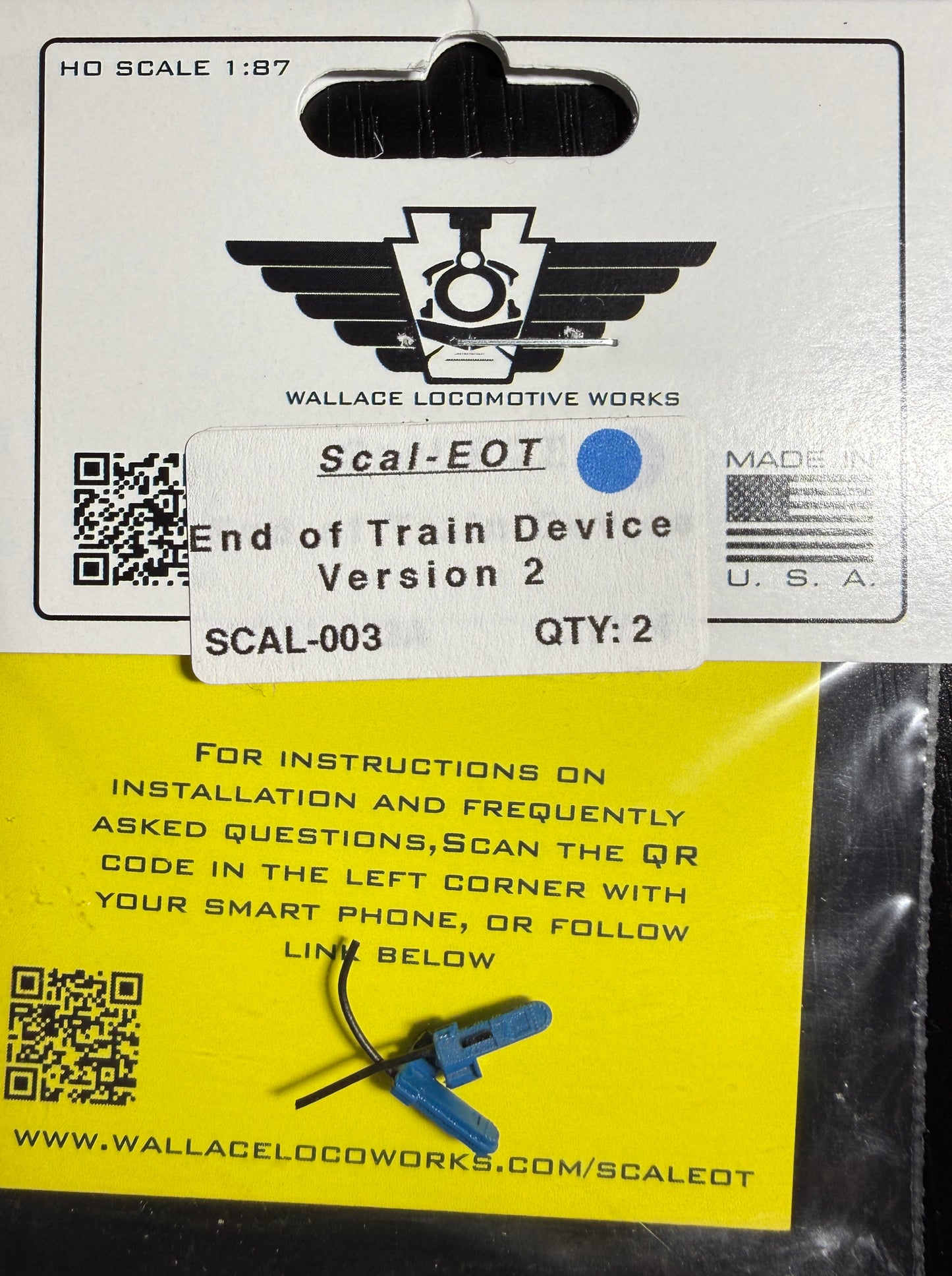 WALLACE LOCO WORKS - SCALE EOT (BLUE)