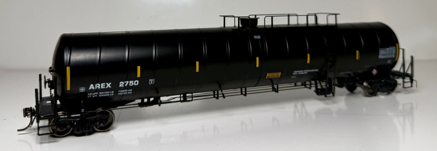ROKA PROTOTYPE MODEL DOT-112 ARI SPIRAL TANK CAR - AREX (BUTANE UN1075 PLACARD)