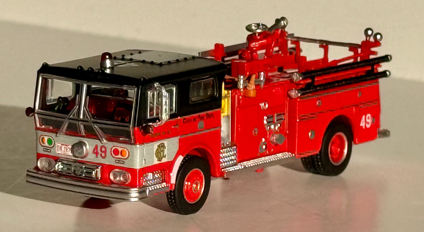 ICONIC REPLICAS CHICAGO FIRE DEPT ENGINE 49 1974 WARD LAFRANCE AMBASSADOR PUMPER