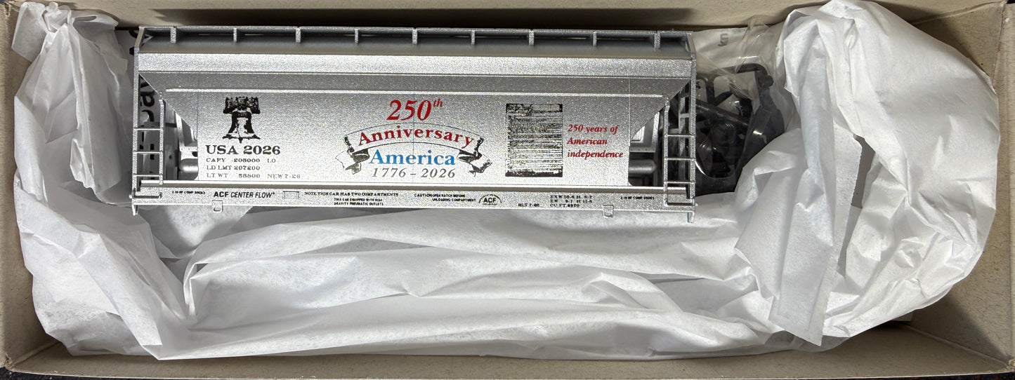 ACCURAIL ACF 2 BAY COVERED HOPPER KIT- AMERICA 250TH ANNIVERSARY 1776-2026