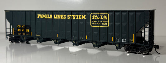 WALTHERS MAINLINE GREENVILLE 7000 CF WOOD CHIP HOPPER - CSX PATCHED (EX-FAMILY LINES)
