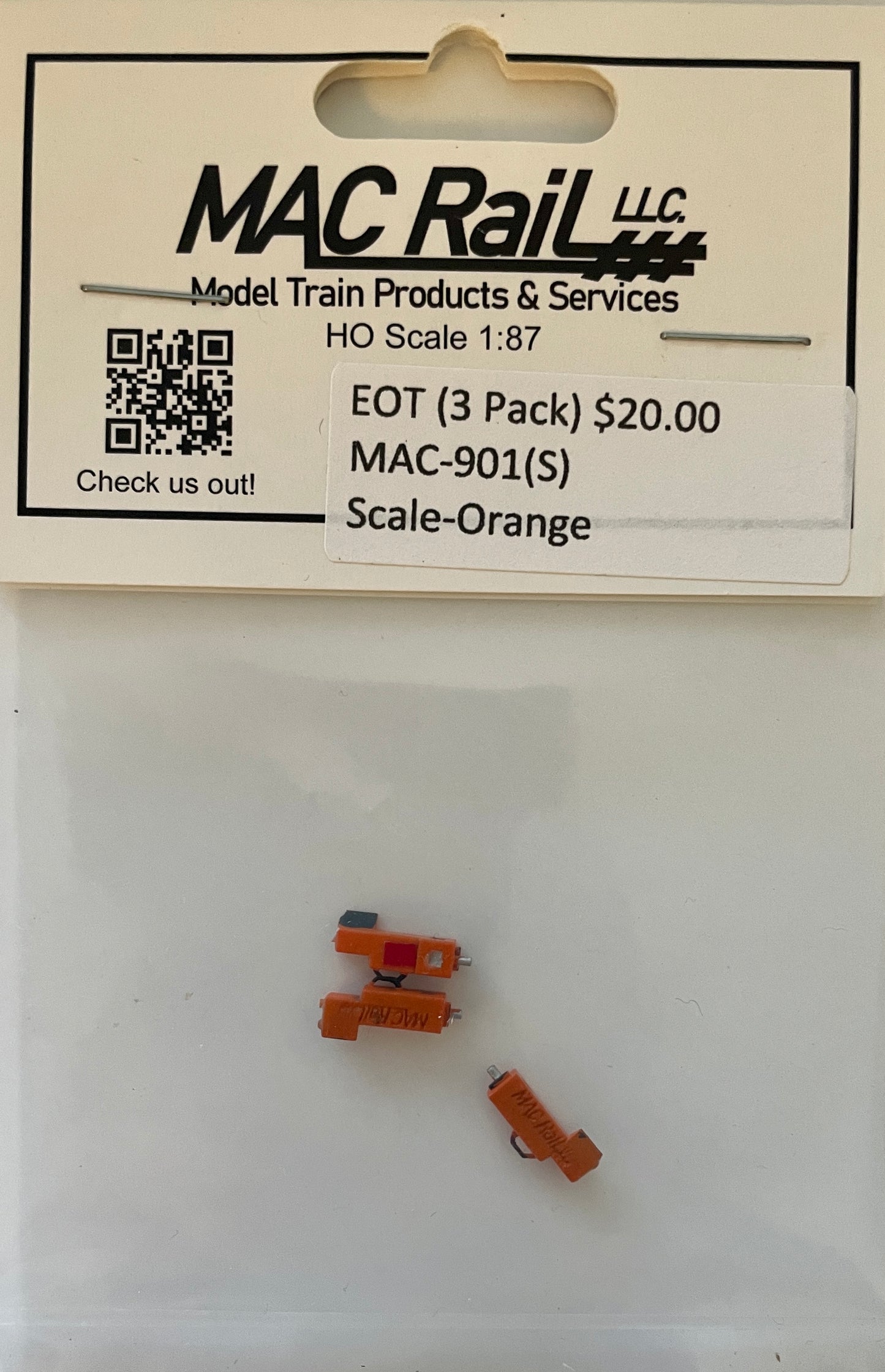 MACrail EOT 3 PK ORANGE MAC901s (DISCONTINUED)