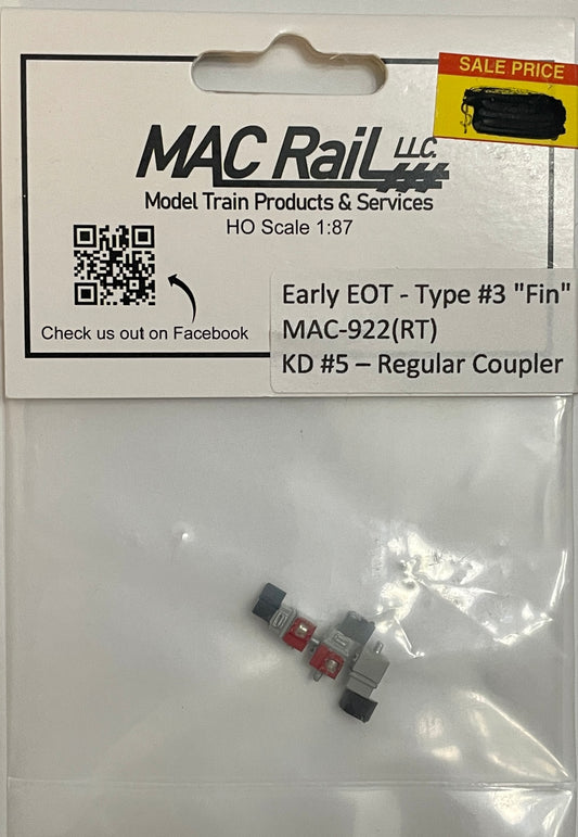 MACrail EARLY EOT TYPE 3 "FIN" 3 PK MAC922RT