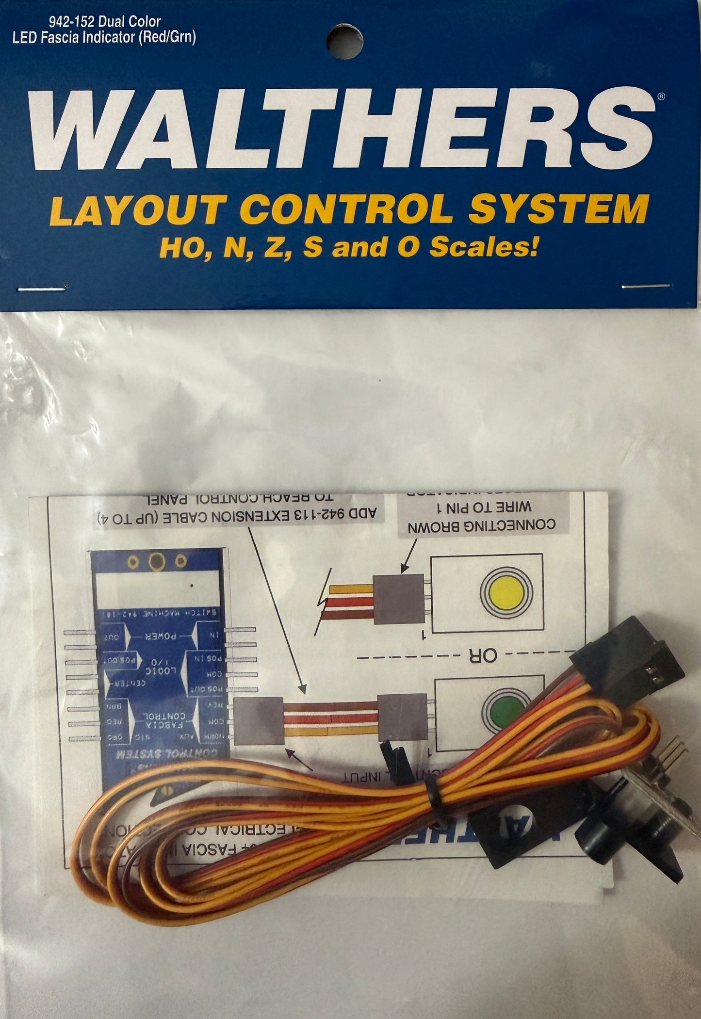 WALTHERS LAYOUT CONTROL SYSTEM - DUAL COLOR LED FASCIA INDICATOR (RED/GREEN)