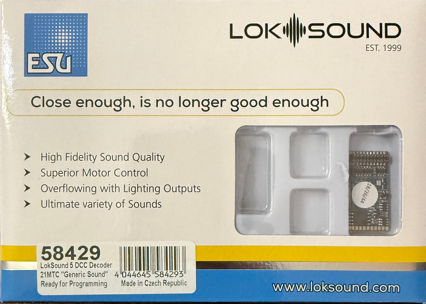 ESU - LOKSOUND 5 DCC DECODER 21 PIN "GENERIC SOUND"