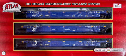 ATLAS MASTER THRALL 53' ARTICULATED WELL CAR (3 UNIT SET) TTX (EX-BRAN) DTTX PATCH