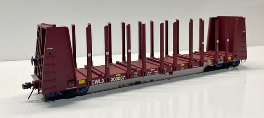 OTTER VALLEY RAILROAD 52 FT BULKHEAD PIPE FLAT CAR - CWLX