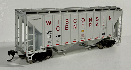 WALTHERS MAINLINE 37' 2980 CUFT 2 BAY COVERED HOPPER - WISCONSIN CENTRAL