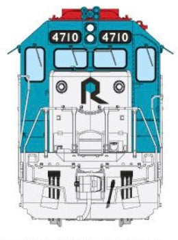 RAPIDO GP40 DC/DCC/LOK SOUND - ROCK ISLAND (MAROON & BLUE)