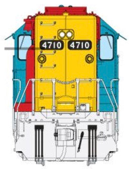 RAPIDO GP40 DC/DCC/LOK SOUND - ROCK ISLAND (MAROON & BLUE)