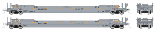 RAPIDO GUNDERSON 53ft HUSKY STACK WELL CARS 2 PACK (WELL CARS ONLY) - ARKANSAS & OKLAHOMA AOK