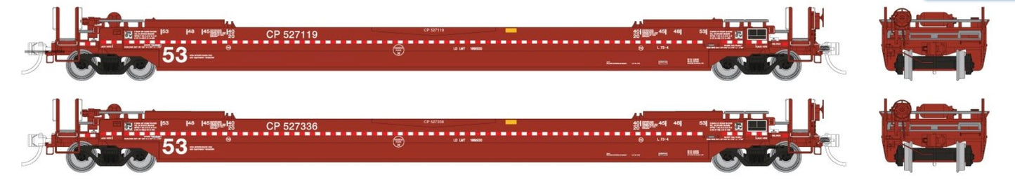 RAPIDO GUNDERSON 53ft HUSKY STACK WELL CARS 2 PACK (WELL CARS ONLY) - CANADIAN PACIFIC