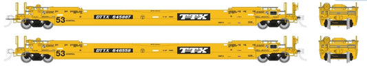 RAPIDO GUNDERSON 53ft HUSKY STACK WELL CARS 2 PACK (WELL CARS ONLY) -TTX AS DELIVERED