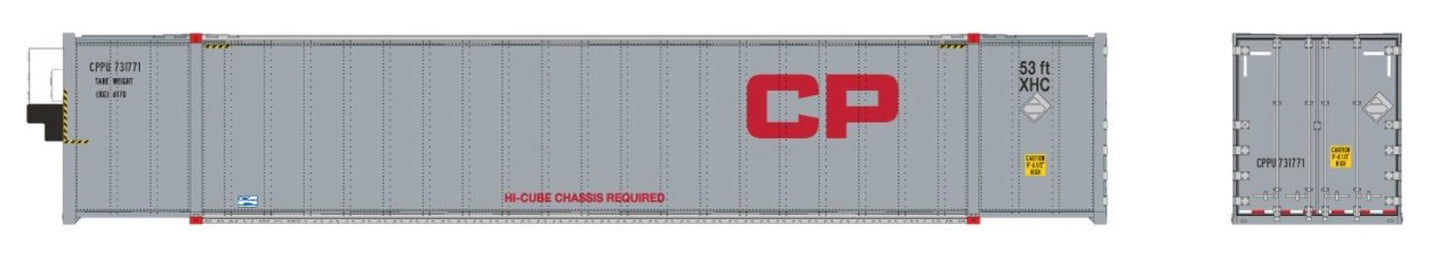 RAPIDO 53' SMOOTHSIDE CONTAINER 2 PACK - CANADIAN PACIFIC (GREY/RED)