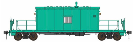 ENGLISH'S N9 TRANSFER CABOOSE - GREEN (UNLETTERED W/ FLASHING FRA LIGHT)