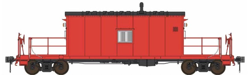ENGLISH'S N9 TRANSFER CABOOSE - RED (UNLETTERED W/ FLASHING FRA LIGHT)