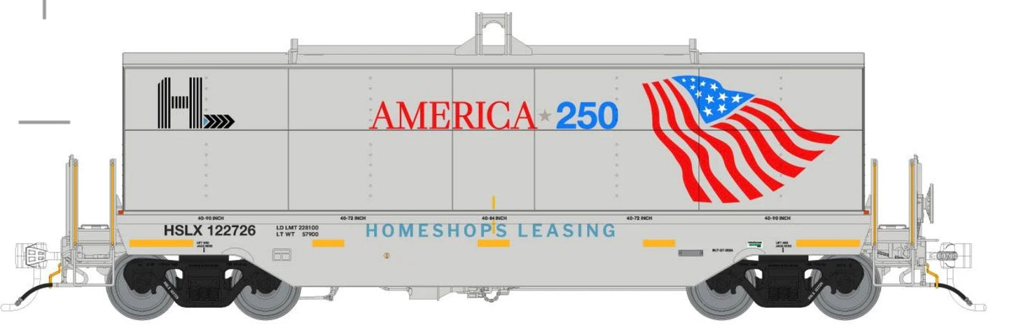 RAPIDO/HOME SHOPS GREENBRIER TRANSVERSE COIL CAR - HOME SHOPS LEASING (AMERICA 250)